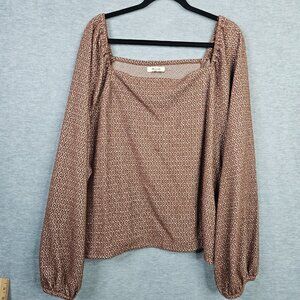 Madewell Women’s Plus Size 3X Jacquard Puff-Sleeve Crop Top